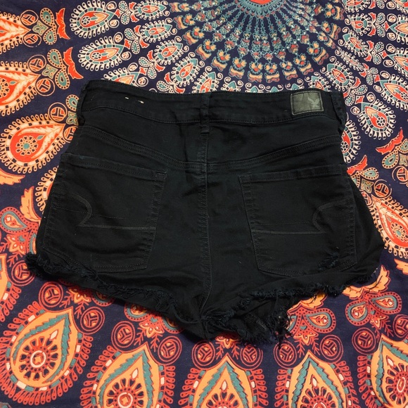 American Eagle Black hi-rise festival Shorts Size 14 - Picture 2 of 3